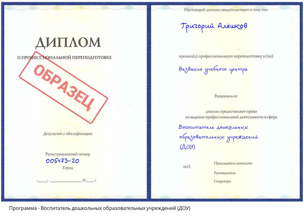 Воспитатель дошкольных образовательных учреждений (ДОУ) Зеленодольск