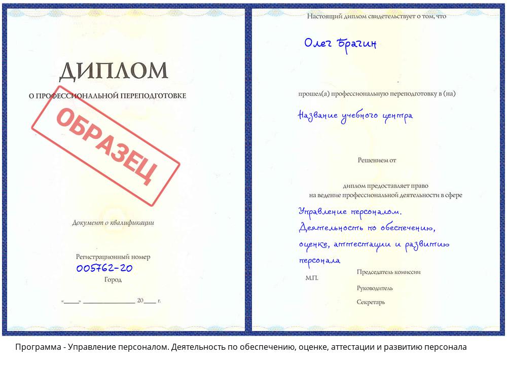 Управление персоналом. Деятельность по обеспечению, оценке, аттестации и развитию персонала Зеленодольск