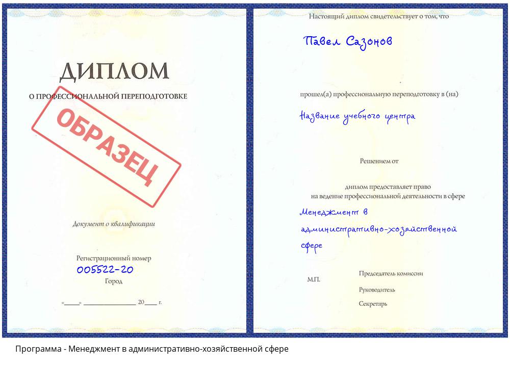 Менеджмент в административно-хозяйственной сфере Зеленодольск