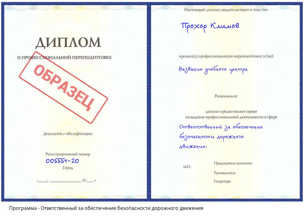 Ответственный за обеспечение безопасности дорожного движения Зеленодольск