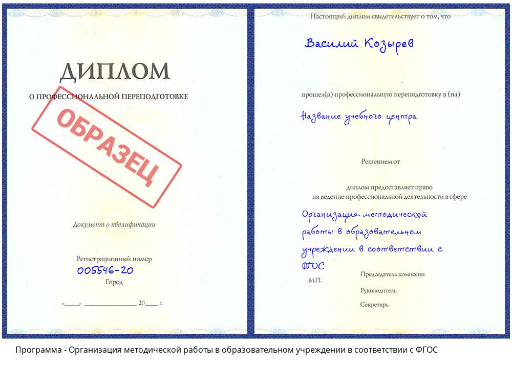 Организация методической работы в образовательном учреждении в соответствии с ФГОС Зеленодольск